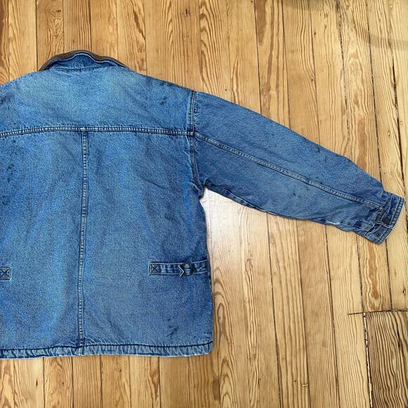 Vintage 90s Denim Sherpa Jacket - Men's XL - Picture 5 of 9